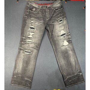 Parish Nation Baggy Y2K Distress Dark Denim Jeans Mens Sz 38x32 Blacktop Legends